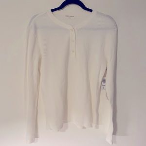 Aritzia Denim Forum White Henley